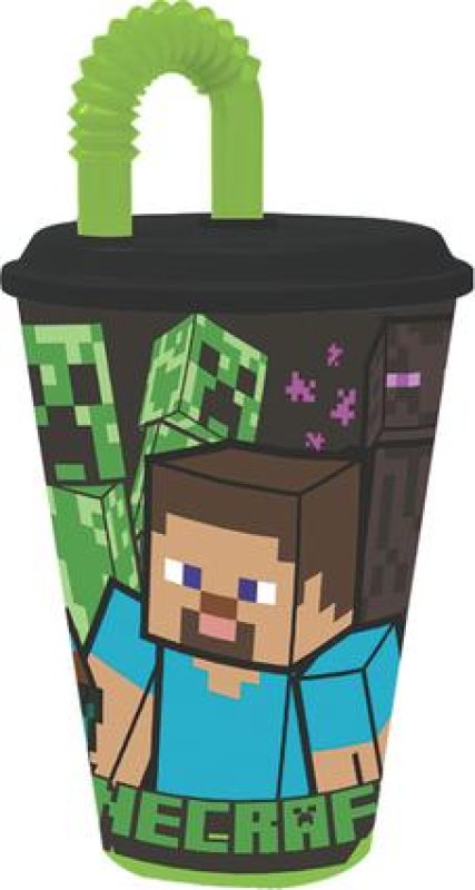 Kelímek s brčkem MINECRAFT 430ml