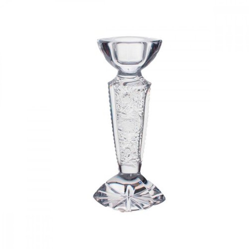 Skleněný svícen, Royal Crystal broušený, SMILE 14 cm