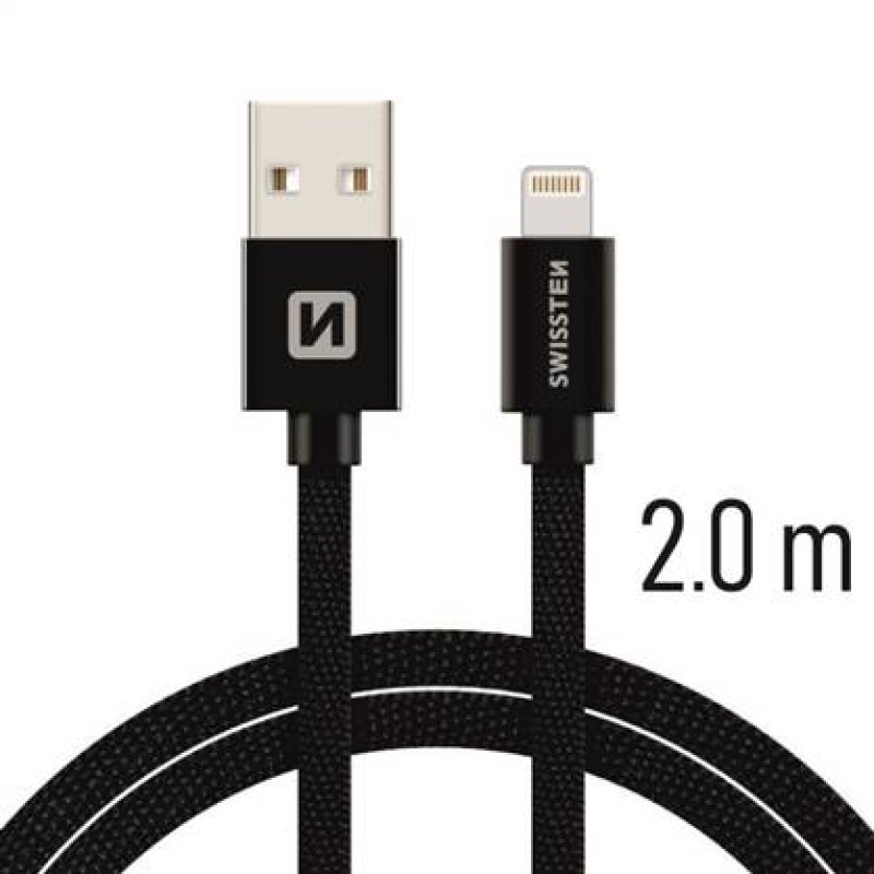 Kabel USB-Lightning 2.0m 3A černý