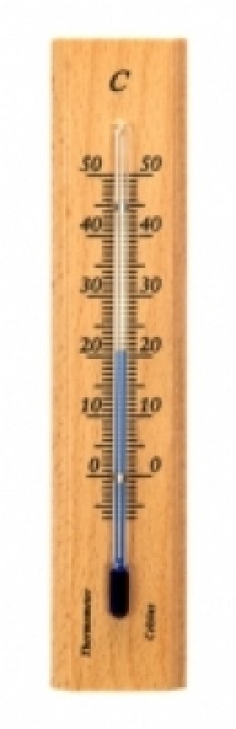 Teploměr pokoj.14cm dřevo přírodní