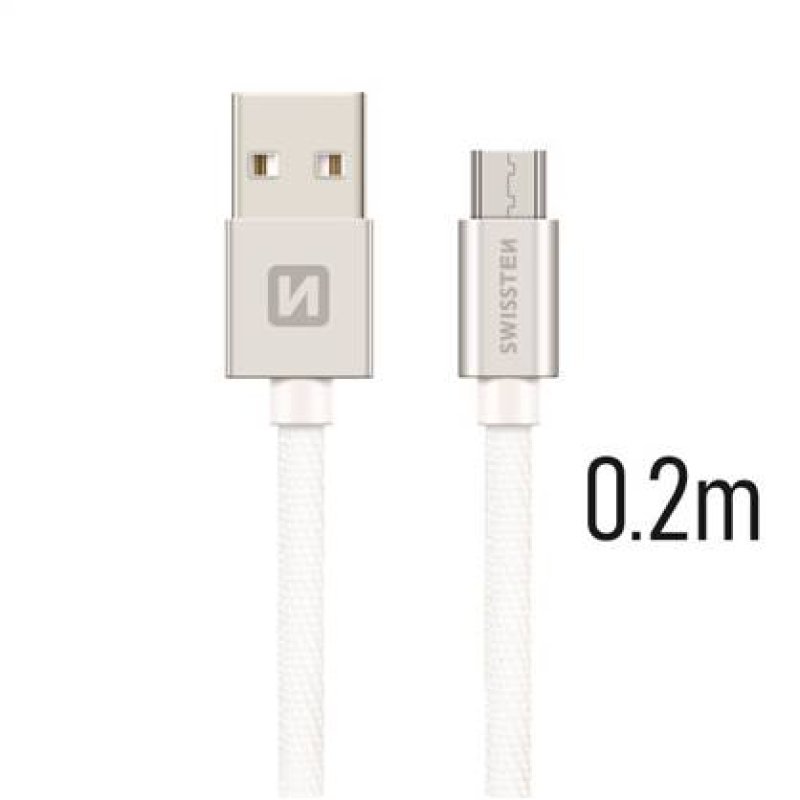 Kabely USB-microUSB 0.2m stříbrná