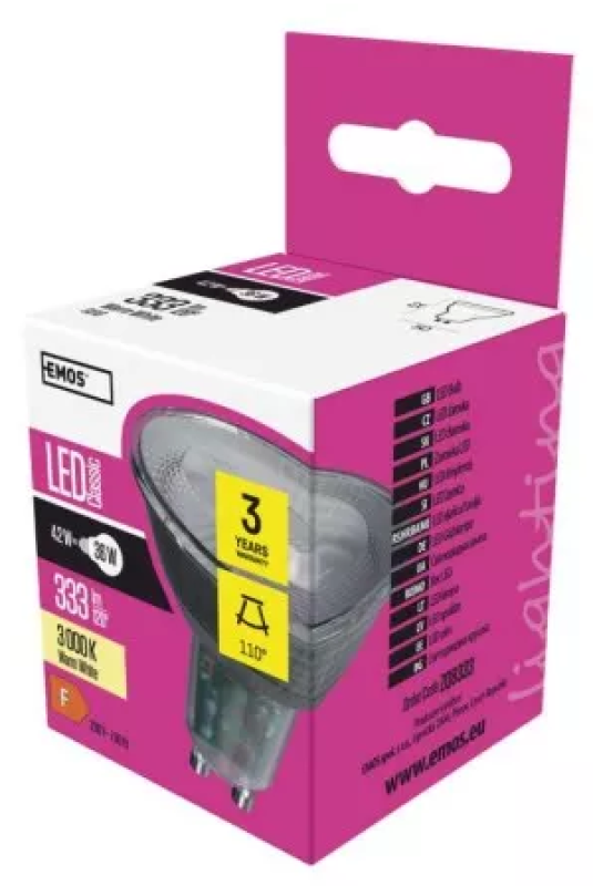 Žárovka classic LED MR16 4.2W GU10 WW