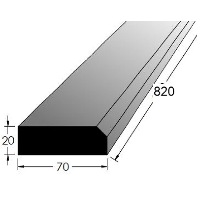 Prah dveřní 800 x 70 mm BUK