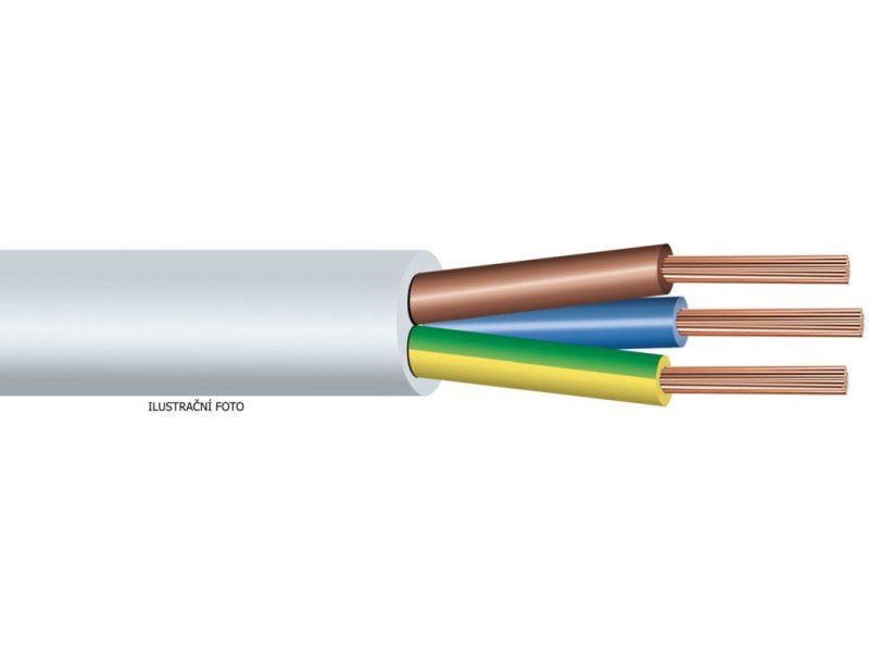 Kabel CYSY 3G x 1 bílý H05VV-F metráž