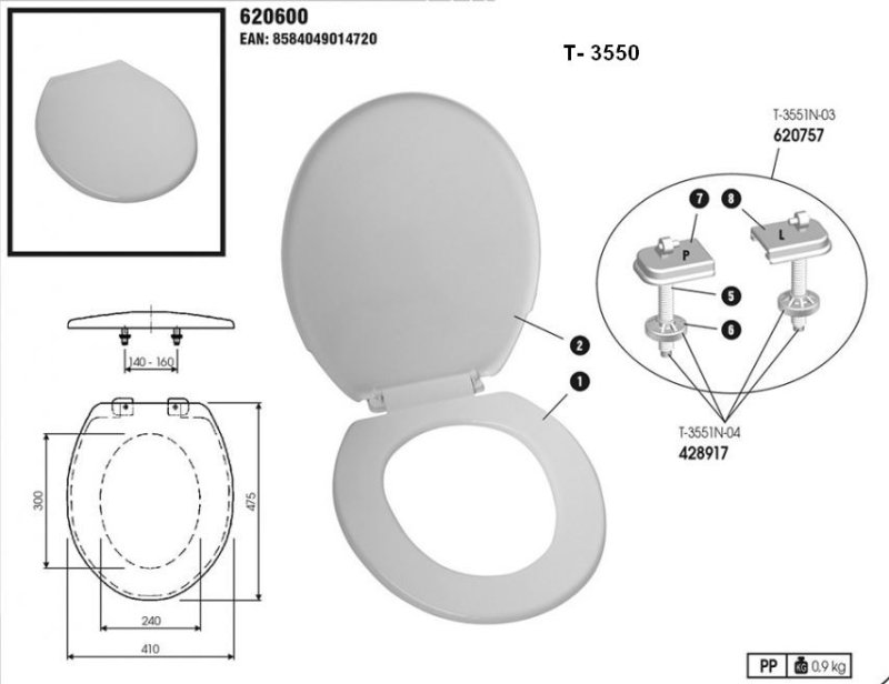 Sedátko WC T 3550 N