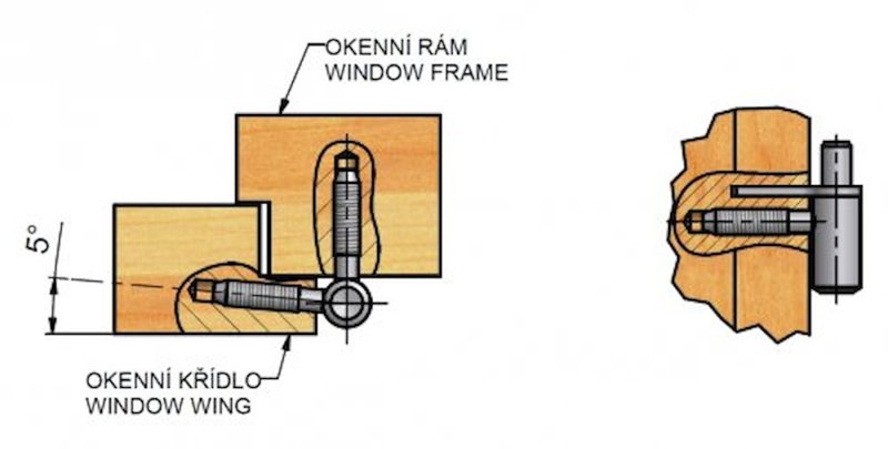 Závěs okenní 40 M8 s hřebem Zn 9602